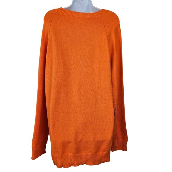 Womens 2XL  Halloween Orange Sweater Pumpkin Face Design Cozy & Fun Festive - Picture 7 of 11